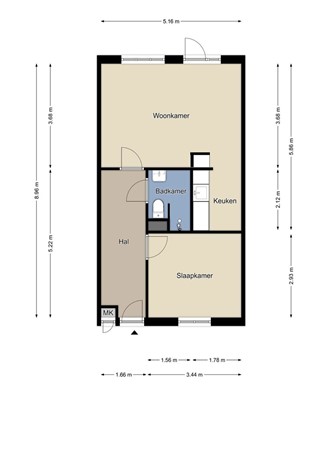 Floorplan - Planetenhof 48A, 6215 TW Maastricht